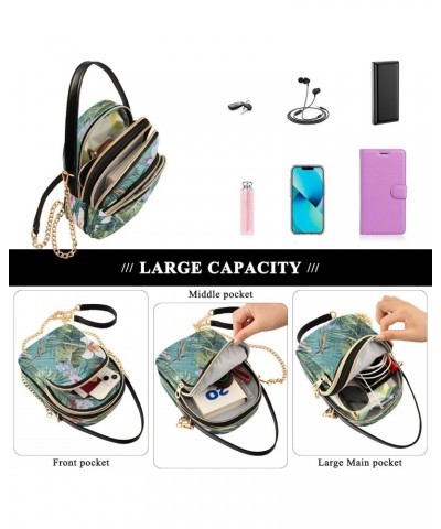 Green Dragonflies Shoulder Bags for Women Retro Classic Handbag Purse Small Purses with Chain $14.55 Shoulder Bags