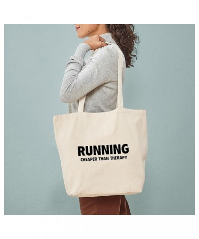 Running Late Is My Cardio Tote Bag Natural Canvas Tote Bag, Reusable Shopping Bag Running Cheaper Than Therapy Tote Bag Mediu...