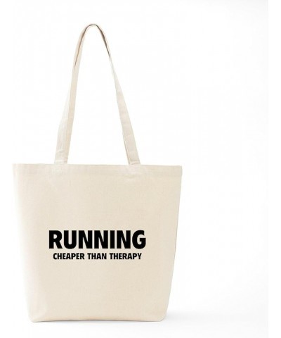 Running Late Is My Cardio Tote Bag Natural Canvas Tote Bag, Reusable Shopping Bag Running Cheaper Than Therapy Tote Bag Mediu...