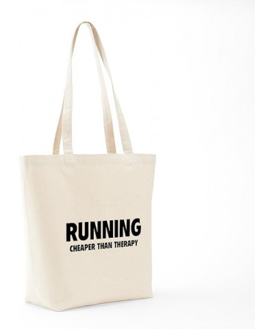 Running Late Is My Cardio Tote Bag Natural Canvas Tote Bag, Reusable Shopping Bag Running Cheaper Than Therapy Tote Bag Mediu...