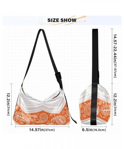 Casual Shoulder Bag Crossbody Seamless Paisley Pattern Hobo Handbag Purses with Wide Shoulder Strap Traditional Ethnic Trendy...