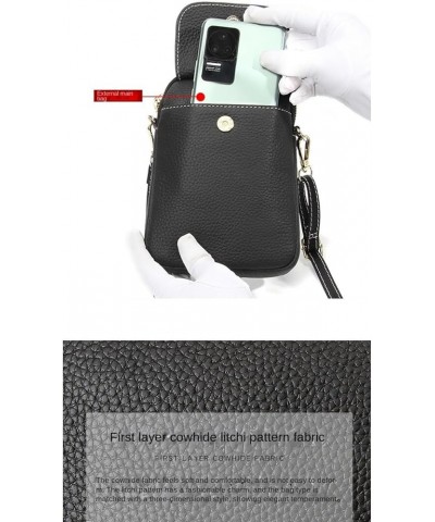 Genuine Leather Flip Phone Bag for Women Crossbody Purse Wallet Small Phone Pouch Beige $19.11 Totes