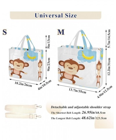 Monkey Thinking Of Banana Women's Tote Handbags Top Handle Satchel Shoulder Bag Crossbody Bag M $14.40 Totes