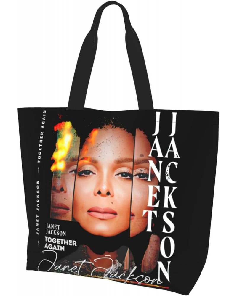 Janet Musics Jackson Women's Tote Bag Large Capacity Shoulder Bags Casual Handbags Shopping Grocery Bag Work Bag $14.09 Totes