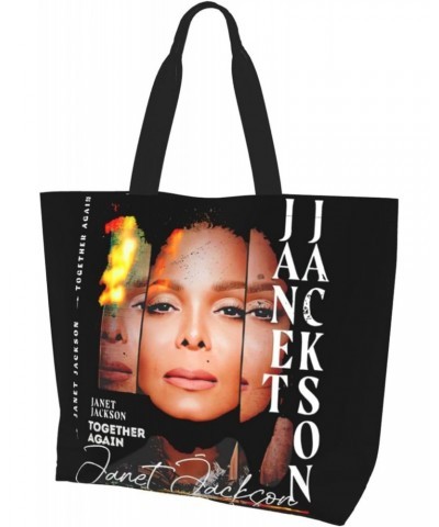 Janet Musics Jackson Women's Tote Bag Large Capacity Shoulder Bags Casual Handbags Shopping Grocery Bag Work Bag $14.09 Totes