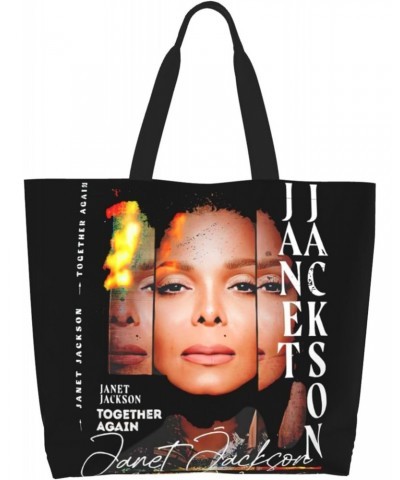 Janet Musics Jackson Women's Tote Bag Large Capacity Shoulder Bags Casual Handbags Shopping Grocery Bag Work Bag $14.09 Totes