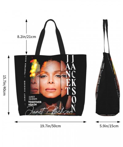 Janet Musics Jackson Women's Tote Bag Large Capacity Shoulder Bags Casual Handbags Shopping Grocery Bag Work Bag $14.09 Totes