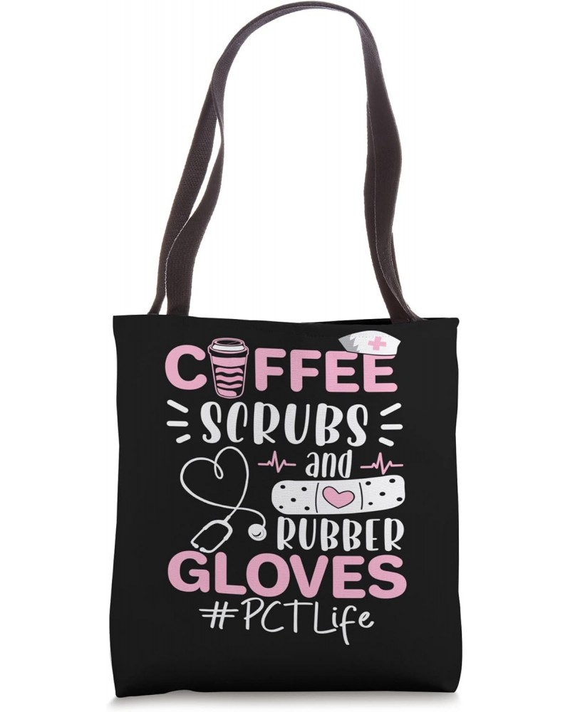 PCT Week Coffee Scrubs Rubber Gloves Patient Care Technician Tote Bag $14.24 Totes