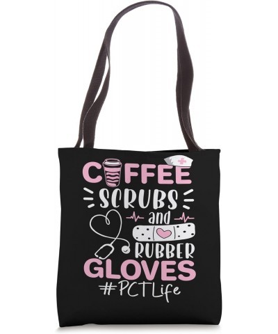 PCT Week Coffee Scrubs Rubber Gloves Patient Care Technician Tote Bag $14.24 Totes