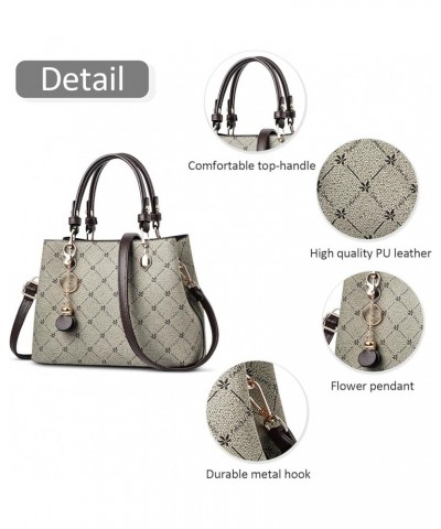 Women Handbags Fashion Print Ladies Top Handle Bag Travel Shoulder Bags Brown B $23.84 Satchels