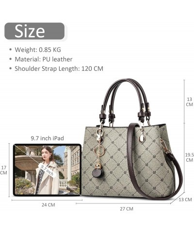 Women Handbags Fashion Print Ladies Top Handle Bag Travel Shoulder Bags Brown B $23.84 Satchels