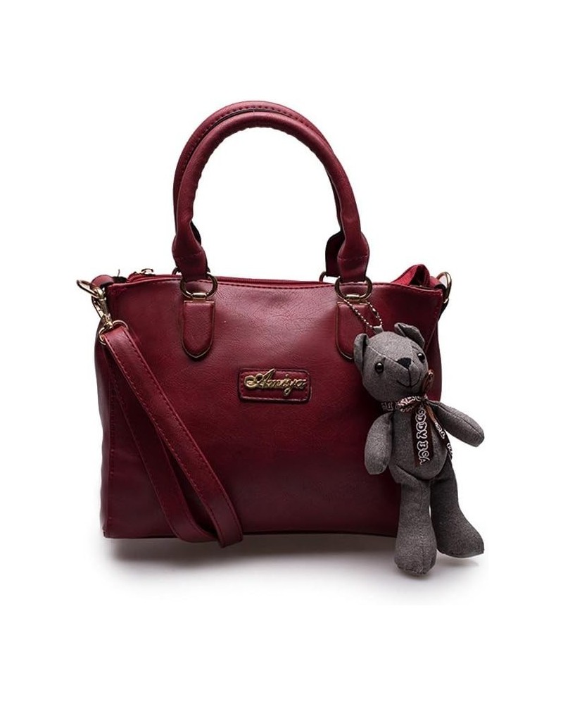 Women Leather Handbag Shoulder Bag (Red) $16.40 Handbags