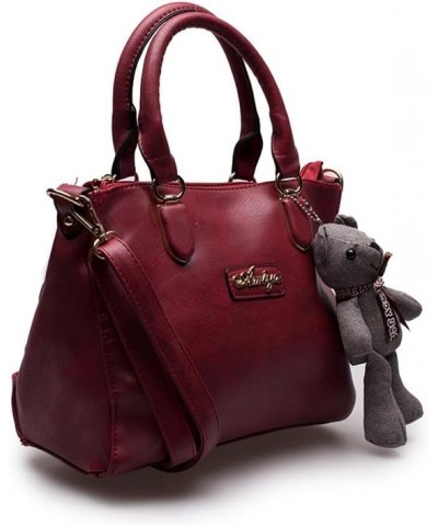 Women Leather Handbag Shoulder Bag (Red) $16.40 Handbags