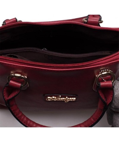 Women Leather Handbag Shoulder Bag (Red) $16.40 Handbags