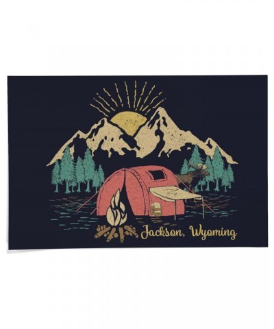 24x36 Inch Giclee Print, Jackson, Wyoming, Camping Scene $20.00 Totes