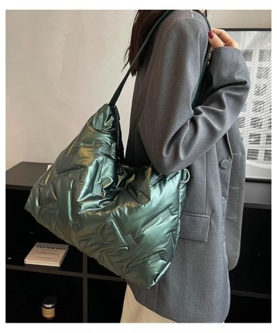 Quilted Hobo Bag for Women Puffer Tote Bag Shoulder Bag Large Crossbody Bag Satchel Purse Trendy Handbag Green $36.58 Totes