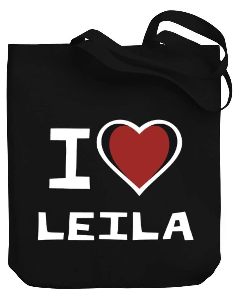 I love Leila Bicolor Heart Canvas Tote Bag 10.5" x 16" x 4 $20.00 Totes