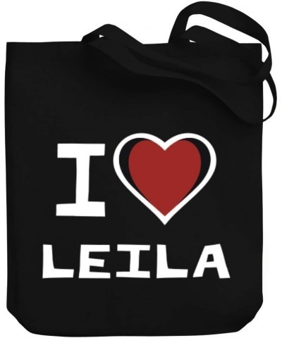 I love Leila Bicolor Heart Canvas Tote Bag 10.5" x 16" x 4 $20.00 Totes