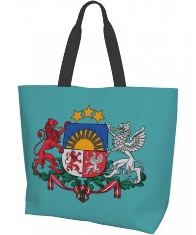 National Emblem Of Latvian Tote Storage Bag Women'S Big Capacity Shopping Shoulder Bag With Inner Pocket $8.79 Totes