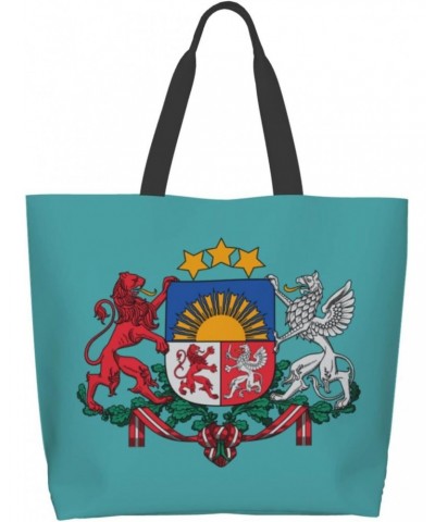 National Emblem Of Latvian Tote Storage Bag Women'S Big Capacity Shopping Shoulder Bag With Inner Pocket $8.79 Totes