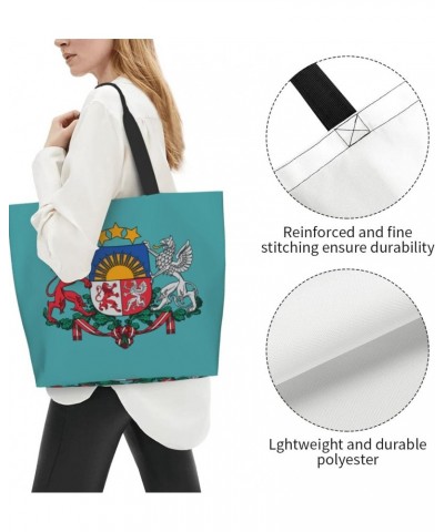 National Emblem Of Latvian Tote Storage Bag Women'S Big Capacity Shopping Shoulder Bag With Inner Pocket $8.79 Totes