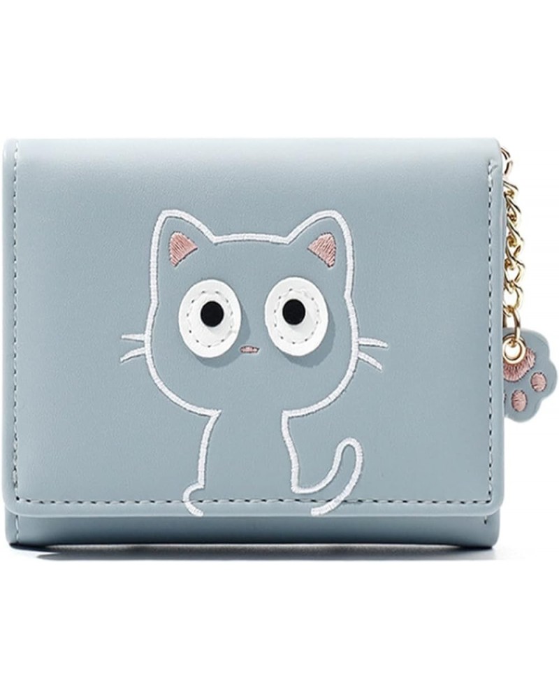 Wallet New Cartoon Cute Wallet Female Short PU 30% Student Girl Small Bag Skin Clip Female Pottery Package (Color : Pink) Blu...