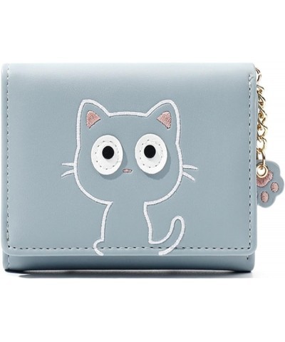 Wallet New Cartoon Cute Wallet Female Short PU 30% Student Girl Small Bag Skin Clip Female Pottery Package (Color : Pink) Blu...