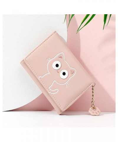 Wallet New Cartoon Cute Wallet Female Short PU 30% Student Girl Small Bag Skin Clip Female Pottery Package (Color : Pink) Blu...