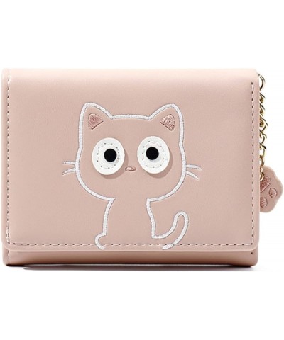 Wallet New Cartoon Cute Wallet Female Short PU 30% Student Girl Small Bag Skin Clip Female Pottery Package (Color : Pink) Blu...