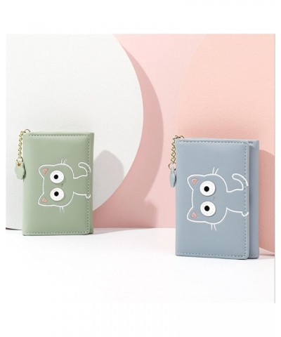 Wallet New Cartoon Cute Wallet Female Short PU 30% Student Girl Small Bag Skin Clip Female Pottery Package (Color : Pink) Blu...