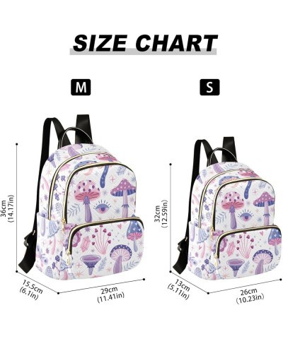 Purple Magic Mushrooms Backpack for Women Lightweight Casual Daily Quilted Travel Backpack 11.4×6.1×14.1 in Small $19.24 Back...